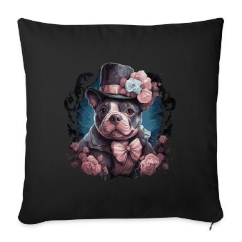 Elegant American Bull Terrier - Sofa pillowcase 17,3'' x 17,3'' (45 x 45 cm) - black - Front