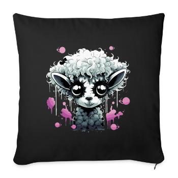 Funny Goth Sheep - Sofa pillowcase 17,3'' x 17,3'' (45 x 45 cm) - black - Front