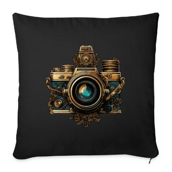 Steampunk Camera - Sofa pillowcase 17,3'' x 17,3'' (45 x 45 cm) - black - Front