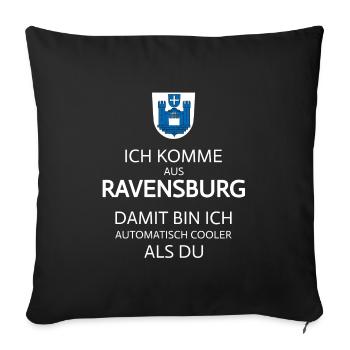 I'm from Ravensburg, Upper Swabia - Sofa pillowcase 17,3'' x 17,3'' (45 x 45 cm) - black - Front
