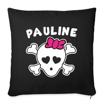 Pirate Pauline Design pour les filles et les femmes - Housse de coussin décorative 45 x 45 cm - noir - Devant
