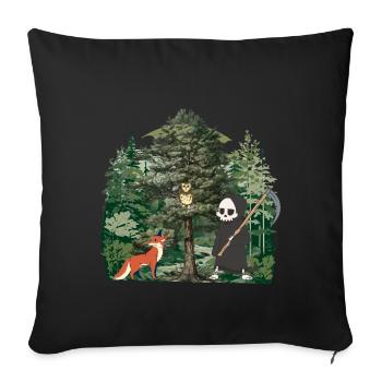Habitant de la forêt Faucheuse Fantaisie Halloween Mort - Housse de coussin décorative 45 x 45 cm - noir - Devant