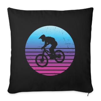 Radfahrer Radsport MTB Radfahren Mountainbike - Sofakissenbezug 45 x 45 cm - Schwarz - Vorne