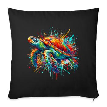 Turtle - Sofa pillowcase 17,3'' x 17,3'' (45 x 45 cm) - black - Front