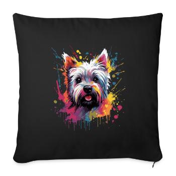 Cool West Highland White Terrier - Sofa pillowcase 17,3'' x 17,3'' (45 x 45 cm) - black - Front