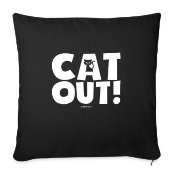 Sortez ! - Housse de coussin décorative 45 x 45 cm - noir - Devant