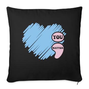 Mental Health Matters - Human Brain Illness - Sofa pillowcase 17,3'' x 17,3'' (45 x 45 cm) - black - Front