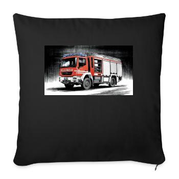 Camion de pompiers - Housse de coussin décorative 45 x 45 cm - noir - Devant