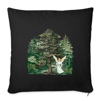 Forest nature wilderness angel creation trees tree - Sofa pillowcase 17,3'' x 17,3'' (45 x 45 cm) - black - Front