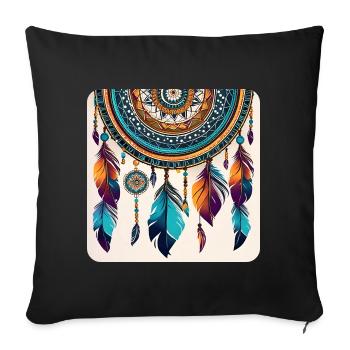 Spiritual Dream Catcher - Sofa pillowcase 17,3'' x 17,3'' (45 x 45 cm) - black - Front