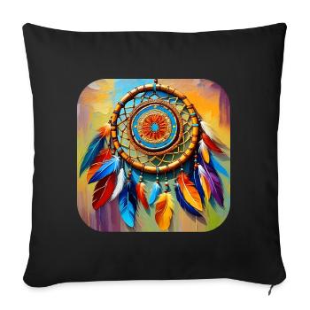 Spiritual Dream Catcher - Sofa pillowcase 17,3'' x 17,3'' (45 x 45 cm) - black - Front