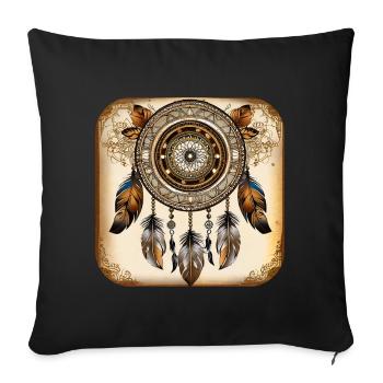 Spiritual Dream Catcher - Sofa pillowcase 17,3'' x 17,3'' (45 x 45 cm) - black - Front