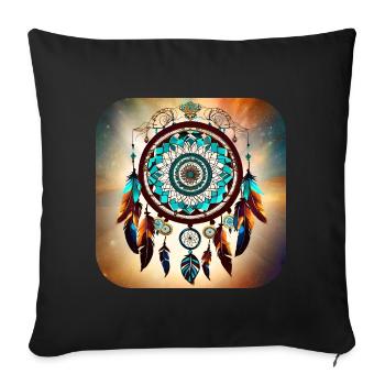 Spiritual Dream Catcher - Sofa pillowcase 17,3'' x 17,3'' (45 x 45 cm) - black - Front