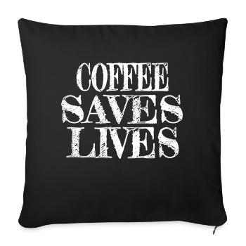 drink addicted cappuccino present birthday tired - Sofakissenbezug 45 x 45 cm - Schwarz - Vorne