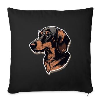 Dachshund - Sofa pillowcase 17,3'' x 17,3'' (45 x 45 cm) - black - Front