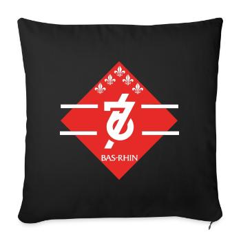 Bas-Rhin - Housse de coussin décorative 45 x 45 cm - noir - Devant