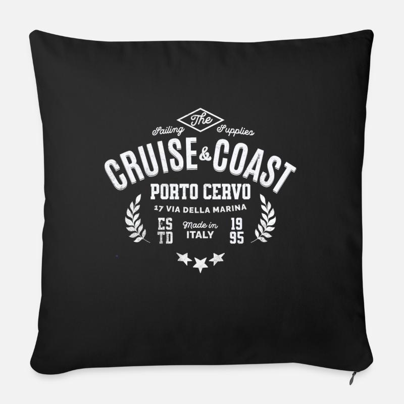 Porto Cervo sailing supplies - Housse de coussin décorative 45 x 45 cm - noir