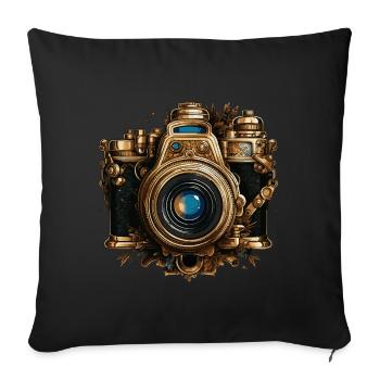 Steampunk Camera - Sofa pillowcase 17,3'' x 17,3'' (45 x 45 cm) - black - Front
