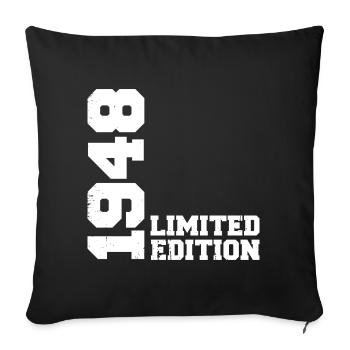 Cadeau Anniversaire Millésime 1948 Classique 1948 - Housse de coussin décorative 45 x 45 cm - noir - Devant