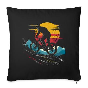 Mountain Biking Portrait - Sofa pillowcase 17,3'' x 17,3'' (45 x 45 cm) - black - Front