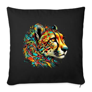Guépard - Housse de coussin décorative 45 x 45 cm - noir - Devant