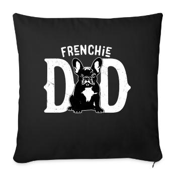 Frenchie Dad Owner French Bulldog - Sofa pillowcase 17,3'' x 17,3'' (45 x 45 cm) - black - Front
