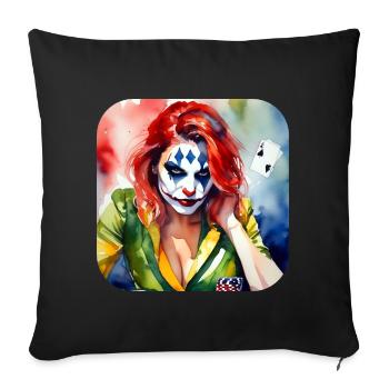 Cool Harlequin Poker Gothic Girl - Sofa pillowcase 17,3'' x 17,3'' (45 x 45 cm) - black - Front