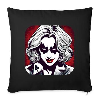 Cool Harlequin Poker Gothique Fille - Housse de coussin décorative 45 x 45 cm - noir - Devant