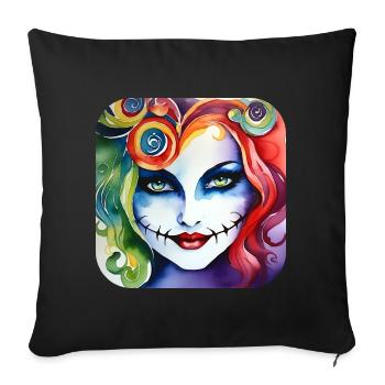 Cool Harlequin Gothique Fille - Housse de coussin décorative 45 x 45 cm - noir - Devant