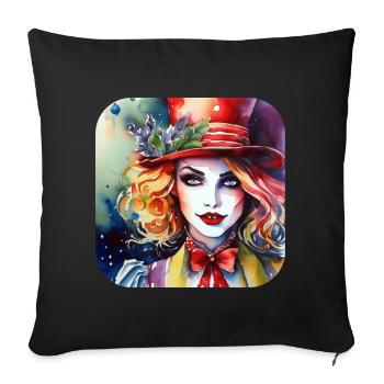 Cool Harlequin Poker Gothique Fille - Housse de coussin décorative 45 x 45 cm - noir - Devant