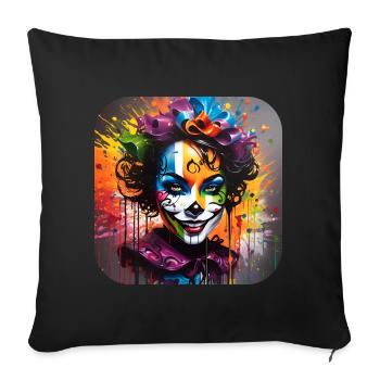 Cooles Harlequin Poker Gothic Mädchen - Sofakissenbezug 45 x 45 cm - Schwarz - Vorne
