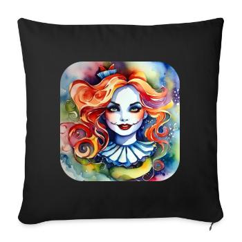 Cool Harlequin Gothique Fille - Housse de coussin décorative 45 x 45 cm - noir - Devant