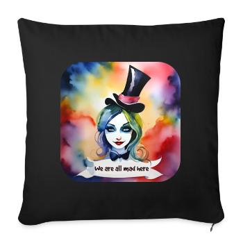 Cool Harlequin Gothique Fille - Housse de coussin décorative 45 x 45 cm - noir - Devant