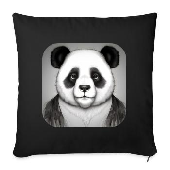 Cool Panda - Sofa pillowcase 17,3'' x 17,3'' (45 x 45 cm) - black - Front