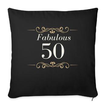Fabulous 50 Birthday Flourish - Sofa pillowcase 17,3'' x 17,3'' (45 x 45 cm) - black - Front