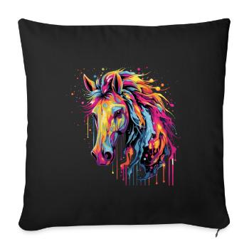 L’amour des chevaux - Housse de coussin décorative 45 x 45 cm - noir - Devant