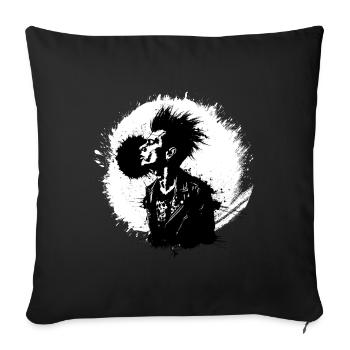 « Rebel Yell » - Punk Rock Explosion Tee Design - Housse de coussin décorative 45 x 45 cm - noir - Devant