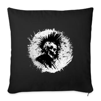 « Echoes of Anarchy » - T-shirt Punk Splatter Portrait - Housse de coussin décorative 45 x 45 cm - noir - Devant