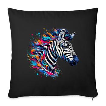 Zèbre - Housse de coussin décorative 45 x 45 cm - noir - Devant