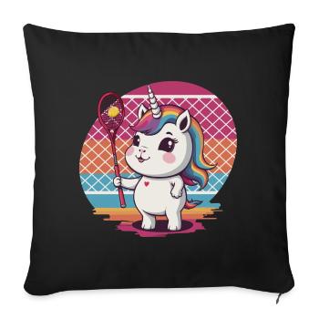 Licorne de tennis - Housse de coussin décorative 45 x 45 cm - noir - Devant