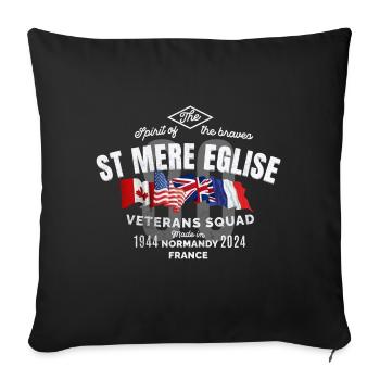 St Mere Eglise Normandy 80th anniversary - Sofa pillowcase 17,3'' x 17,3'' (45 x 45 cm) - black - Front