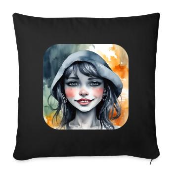 Moin Moin Girls - Sofa pillowcase 17,3'' x 17,3'' (45 x 45 cm) - black - Front