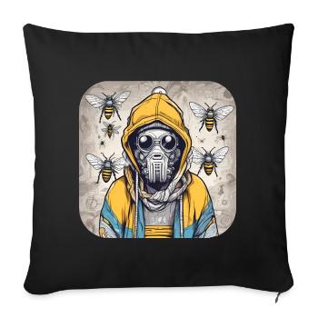 Horror Bees Demon - Sofa pillowcase 17,3'' x 17,3'' (45 x 45 cm) - black - Front