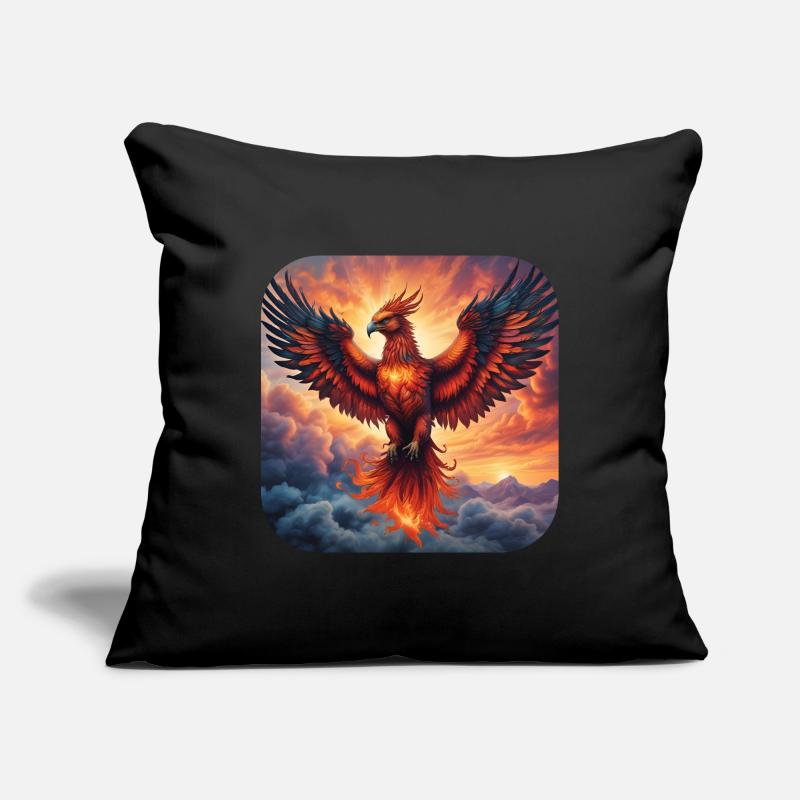 Fier phénix de feu Housse de coussin décorative 45 x 45 cm