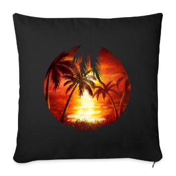 Coucher de soleil sur Palm Beach - Housse de coussin décorative 45 x 45 cm - noir - Devant