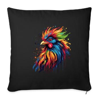 A proud rooster - Sofa pillowcase 17,3'' x 17,3'' (45 x 45 cm) - black - Front