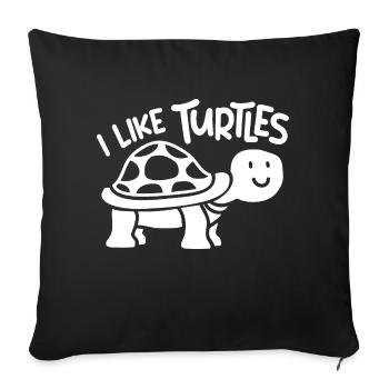I Like Turtles Cute Tortoise Love Turtle Lover - Sofa pillowcase 17,3'' x 17,3'' (45 x 45 cm) - black - Front