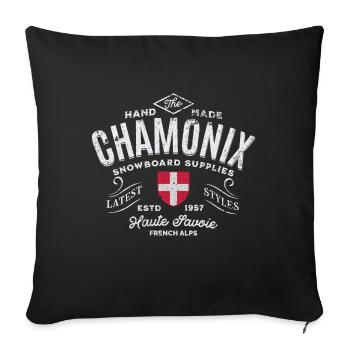 Chamonix snowboard supplies France - Sofa pillowcase 17,3'' x 17,3'' (45 x 45 cm) - black - Front