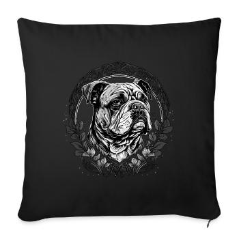 English Bulldog - Sofa pillowcase 17,3'' x 17,3'' (45 x 45 cm) - black - Front
