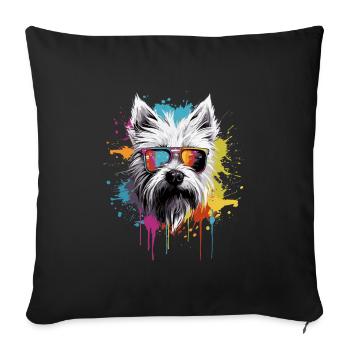 Terrier blanc Highland de l’Ouest frais - Housse de coussin décorative 45 x 45 cm - noir - Devant